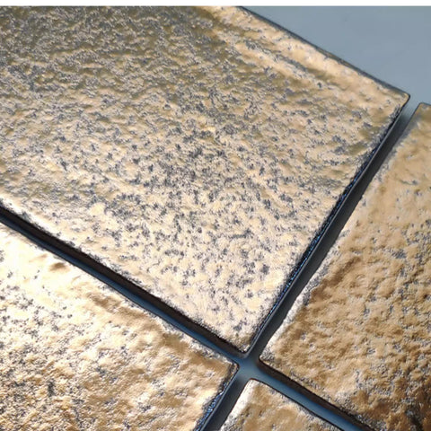 Gold Structured Tile | Large Rectangle